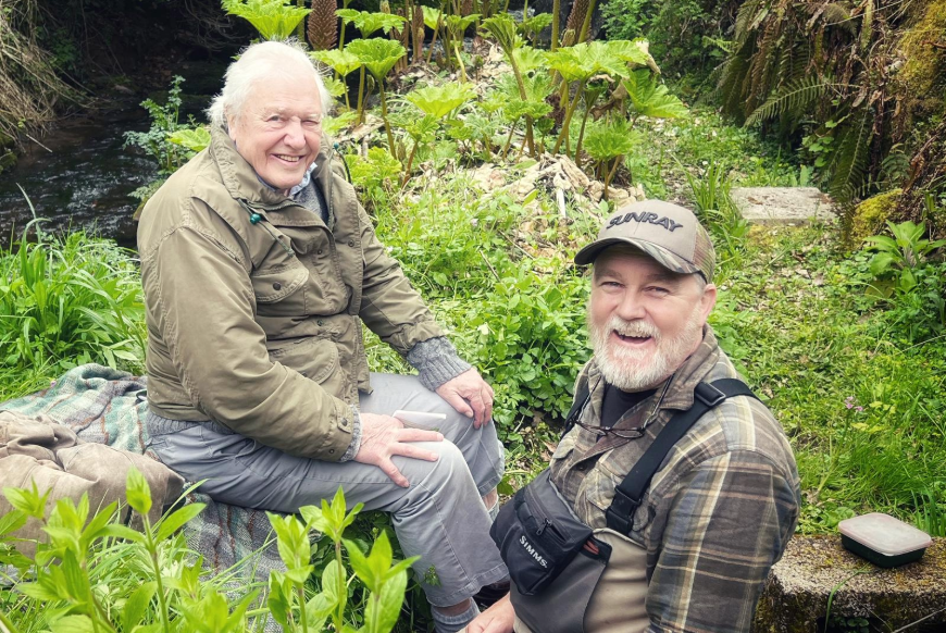 [Sir David Attenborough and Cameraman Robin Smith TV in Wye Valley]